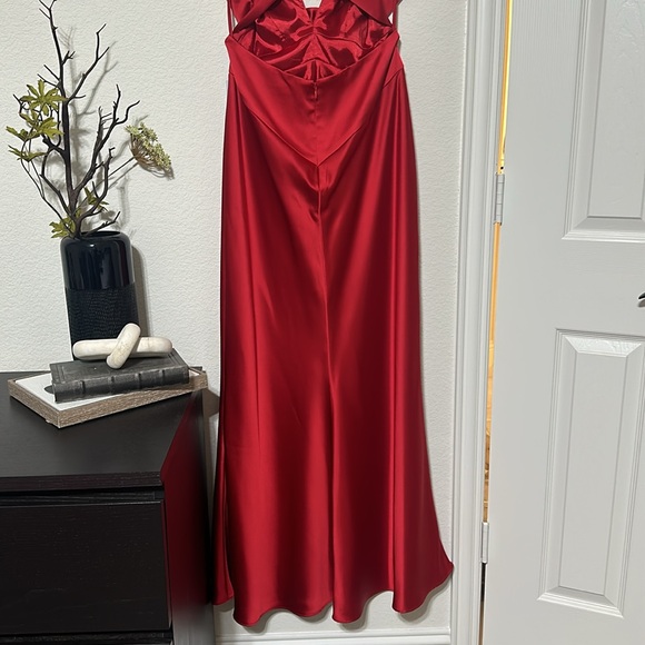 NWT Antonio Melani Mirabella Satin Rosette Applique V-Neck Dress - Picture 8 of 10